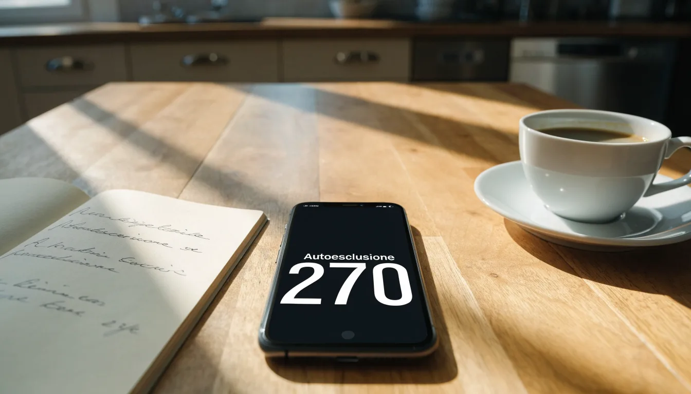 Un documento di identità appoggiato accanto a uno smartphone con un timer sullo schermo, su un tavolo da cucina