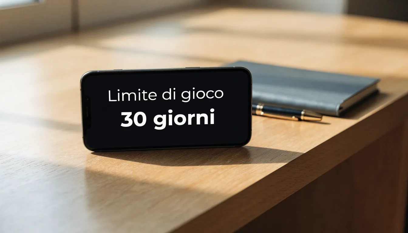 Un foglio di concessione in carta con un timbro rosso, appoggiato su una scrivania di legno accanto a una penna