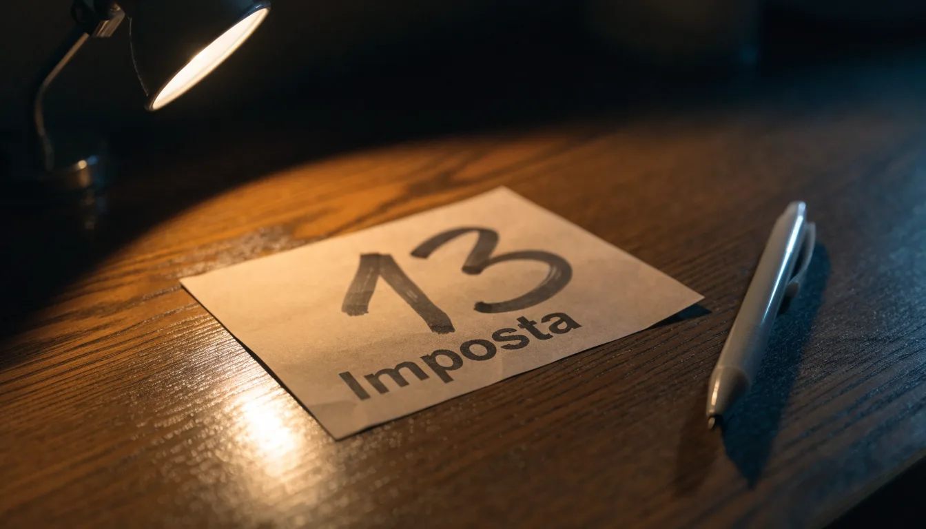 Un foglio di concessione in carta con un timbro rosso, appoggiato su una scrivania di legno accanto a una penna